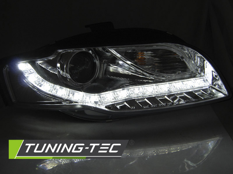 LED Tagfahrlicht Design Scheinwerfer für Audi A4 B7 05-08 chrom